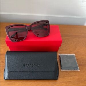 Salvatore Ferragamo Dark Red Sunglasses